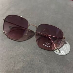EGO Purple Pink Aviator Sunglasses Gradient Lenses NWT - Metal Frame 100% UVA